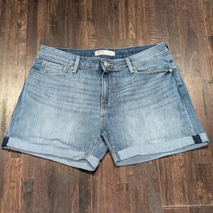 Levi Strauss & Co Jean 5" Shorts Womens 12 34x15 Blue Denim Mid-Rise Roll Cuff